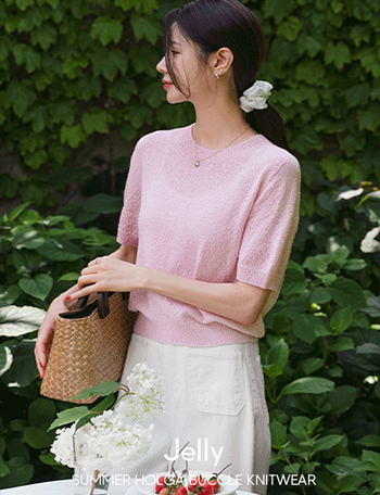 Jelly Summer Holgament Boucle Knitwear Korea
