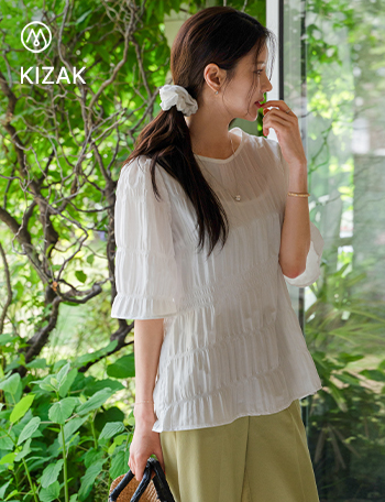 Ove Wrinkle Short-sleeve Blouse Korea