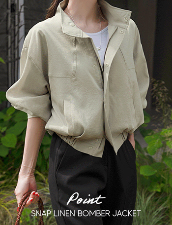 Point Snap Linen Field Jumper Korea