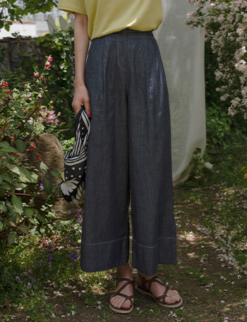 Con Stitch Wide Pants Korea