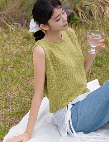 Summer Linen Knitwear Sleeveless shirts Korea