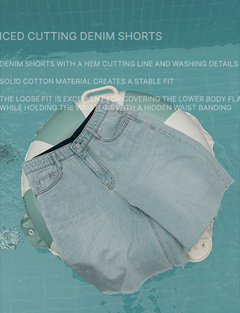 아이스 컷팅 Denim Shorts Korea