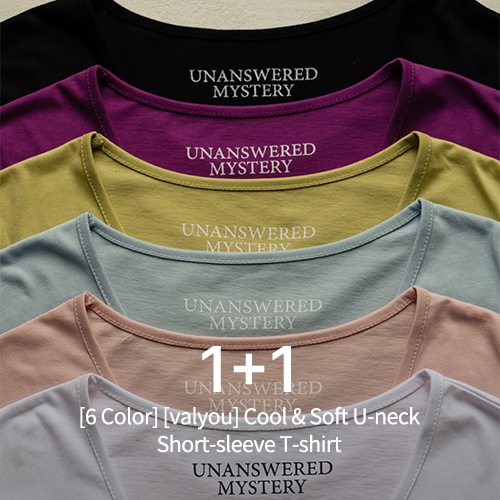 [1+1] [valyou] 쿨앤소프트 U넥 Short-sleeve T-shirt