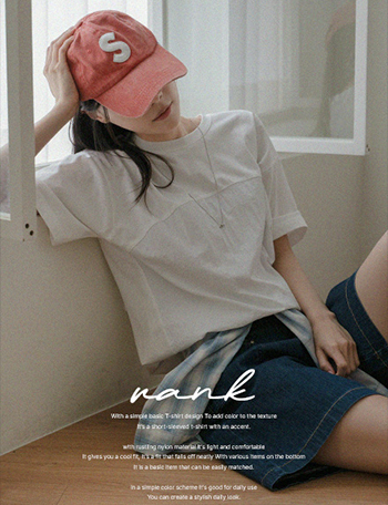 Rank Round Color Matching String T-shirt Korea