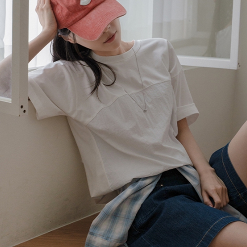 Rank Round Color Matching String T-shirt