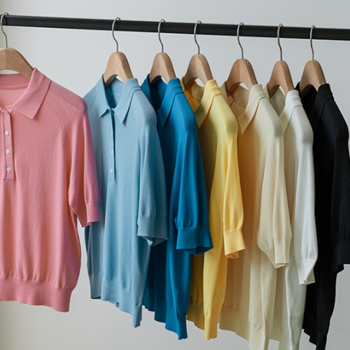 Soda Vivid Collar Short-sleeve Knitwear