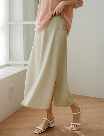 Bern A-line Spandex Slit Skirt Korea