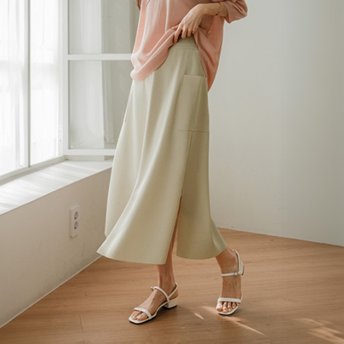 Bern A-line Spandex Slit Skirt