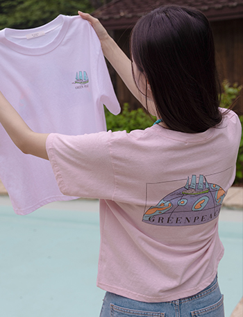 Peace Printing Short-sleeve T-shirt Korea