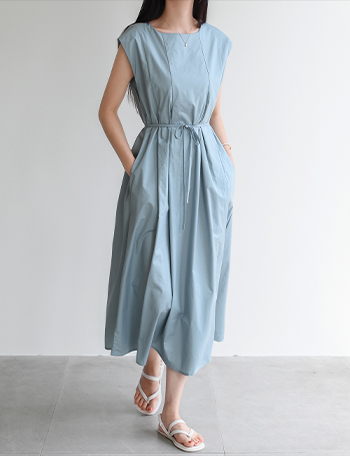 Double Wrinkle Sleeveless Dress Korea