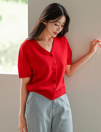 Road Summer V-Neck Cardigan Korea