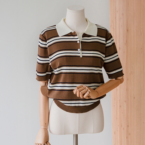 Monet Stripe Collar Knitwear