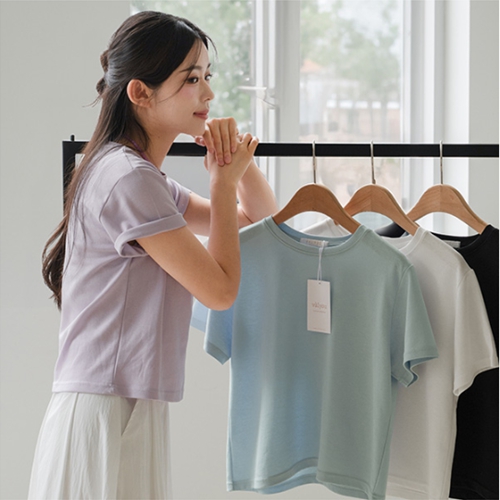 [valyou] Robust Semi Crop Short-sleeve T-shirt