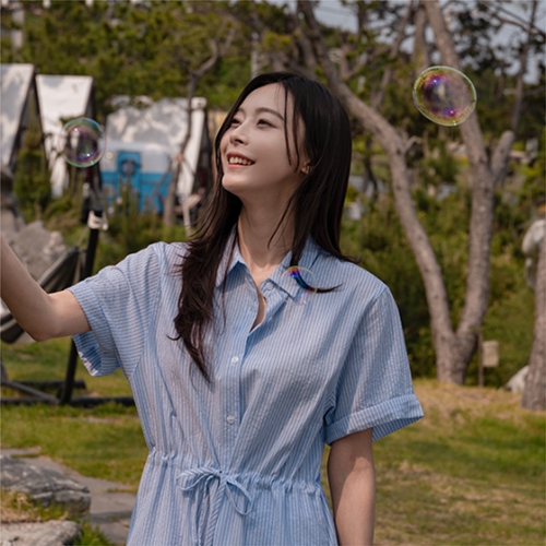 Stripe String Shirt Dress