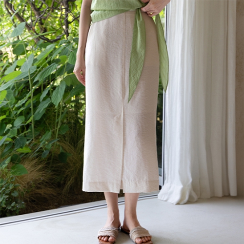 Summer Front Slit Back Banding Skirt