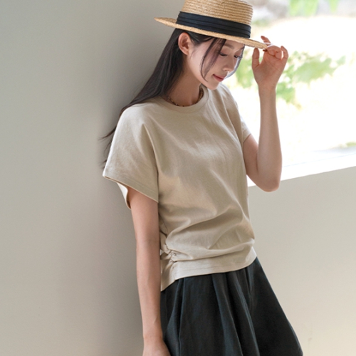 [valyou] Drop shirring T-shirt