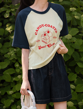Cake Raglan Short-sleeve T-shirt Korea