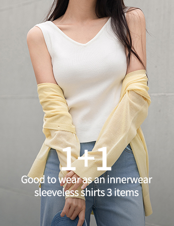[1+1] Good to wear as an innerwear sleeveless shirts 3 items Korea