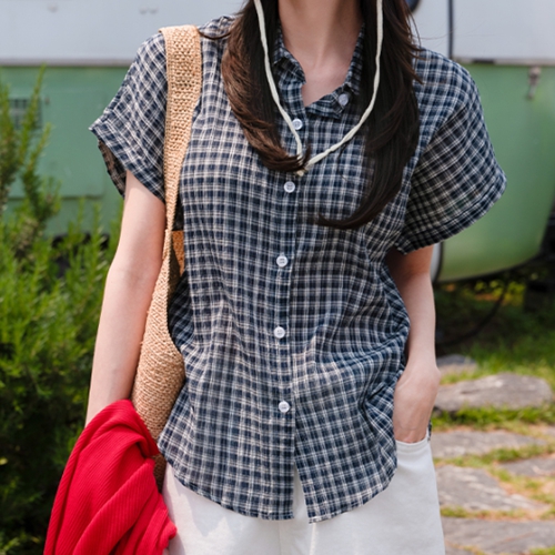 [Special Sale] Milan Short-sleeve Check Shirt