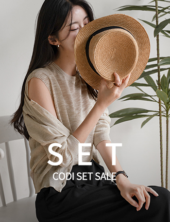 [Codi set] With Sleeve Knitwear Sleeveless shirts+Two-type Linen Cardigan Korea