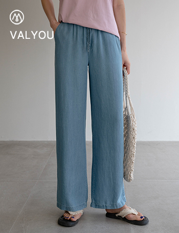 [valyou] Cool ultralight wide banding denim pants Korea