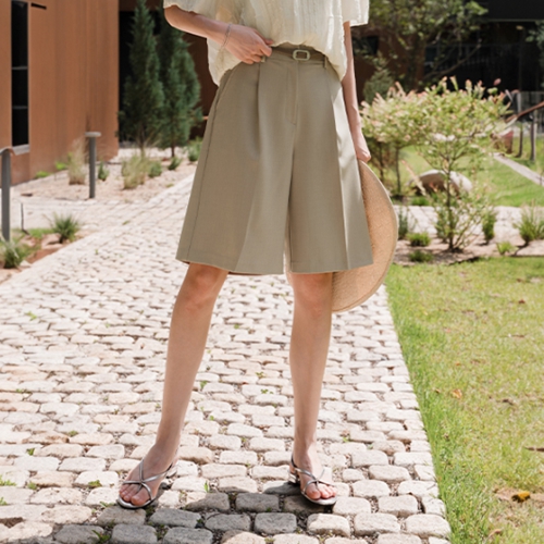 [valyou] Span Pintuck half-length Pants