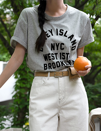 오가닉 코튼 레터링 T-shirt Korea