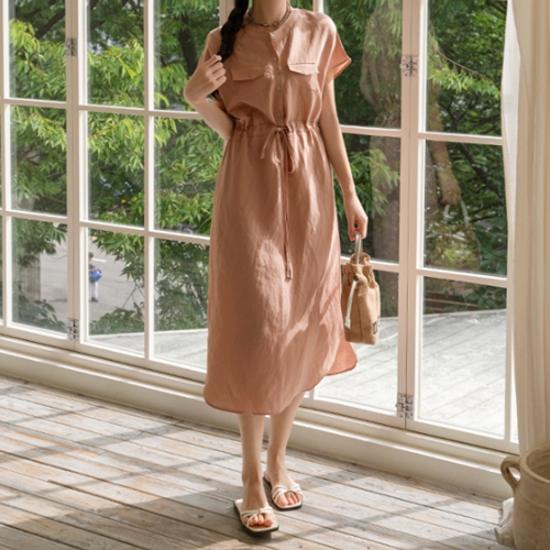 Linen Cool Pocket String Dress
