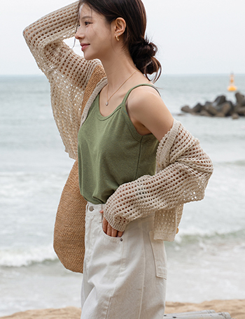 Modni Linen Span String Sleeveless shirts Korea
