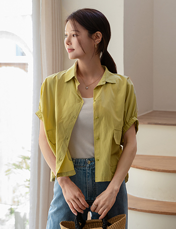 Pocket String Sleeve Banding Jacket Korea