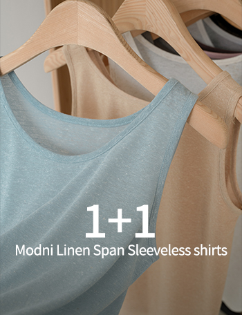 [1+1] Modni Linen Span Sleeveless shirts Korea