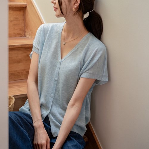 [Special Sale] Linen Cap Sleeve Short-sleeve Cardigan