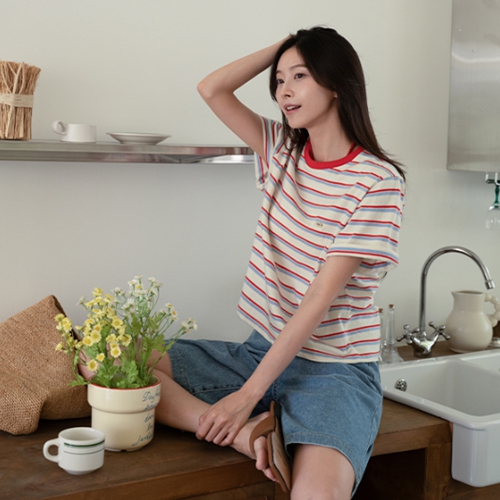 Carmel Color Matching Multi Short-sleeve T-shirt