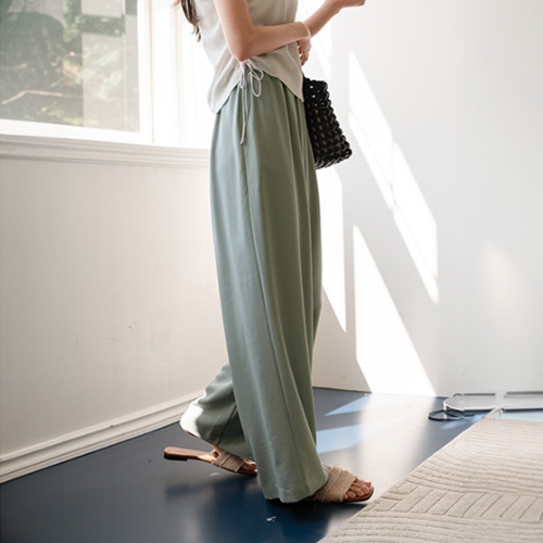 Linen Wide Banding Pants