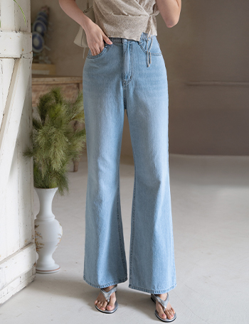 Back Button Boot Cut Banding Denim Korea