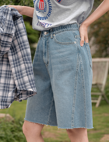 Diagonal Incision Cutting Banding Shorts Korea