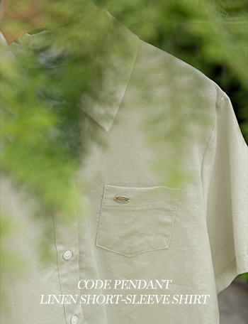 Code Pendant Linen Short-sleeve Shirt Korea
