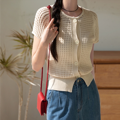 Rosé Skasi Short-sleeve Knitwear Cardigan