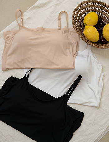 Modal Built-in Cap Sleeveless shirts Korea