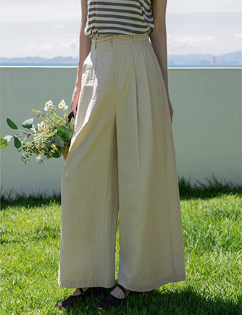 Dressy Belt Wide Pants Korea
