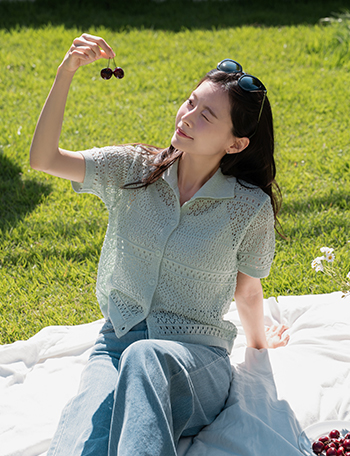 Crochet Lace Knitwear Cardigan Korea