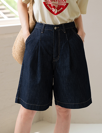 Non-faded Washing Banding Shorts Korea