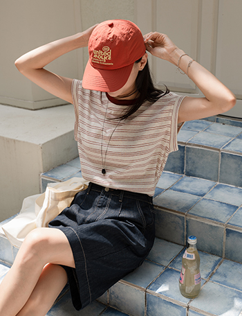 Us Stripe Short-sleeve T-shirt Korea