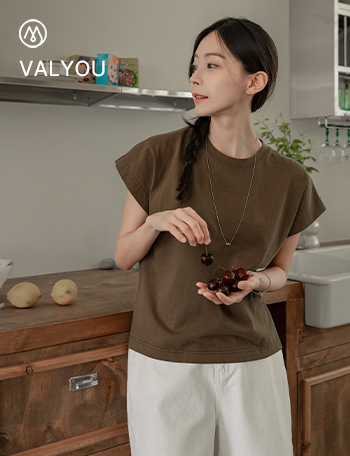 [valyou] key point Labels Washing Drop T-shirt Korea