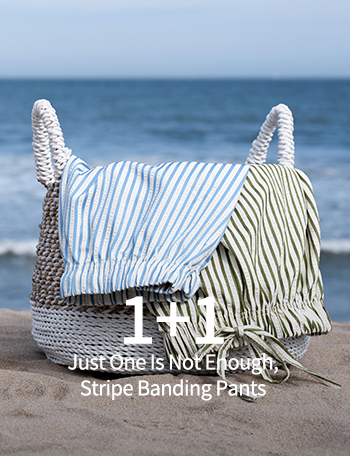 [1+1] Just One Is Not Enough, Stripe Banding Pants Korea