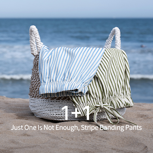 [1+1] Just One Is Not Enough, Stripe Banding Pants
