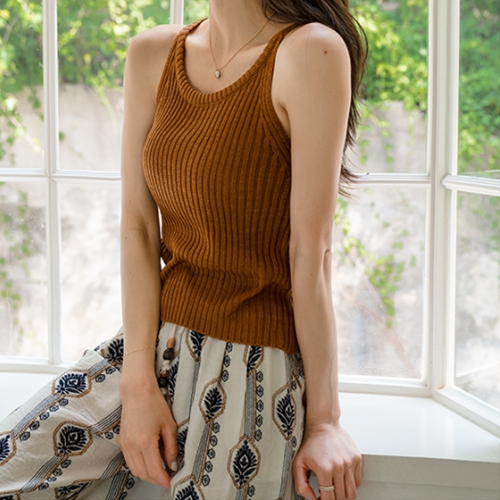 Toz Corrugated String Sleeveless shirts Knitwear
