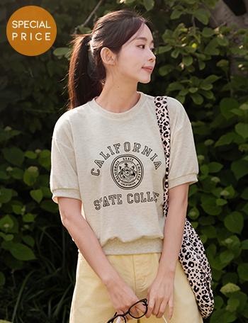 [Special Sale] California Printing Short-sleeve Sweatshirt Korea