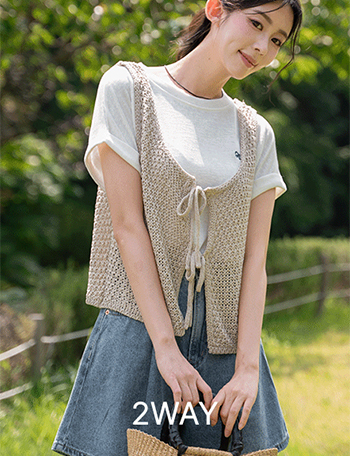 two-way 양면 bowknot Knitwear Vest Korea