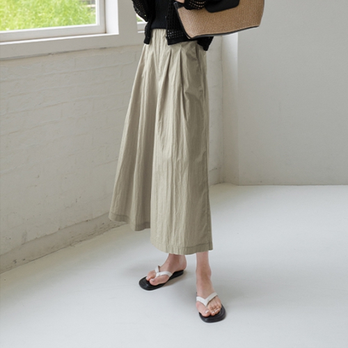 Rustling Pintuck Kyurot Banding Pants